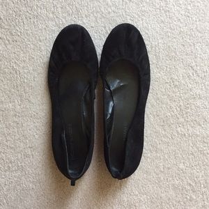 Suede black flats